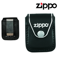 New ZIPPO Black Leather Pouch with Clip | Free Post