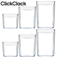 NEW CLICKCLACK 6pc AIR TIGHT PANTRY LARGE CUBE BOX SET 6 PIECE