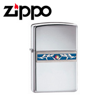New Zippo High Polish Chrome Indigo Ivy Lighter