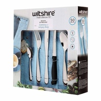 WILTSHIRE 50 Piece Stainless Steel BRONTE 50pc Cutlery Set W/ Steak Knives