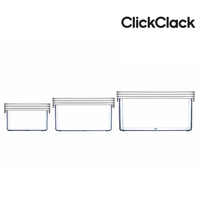 NEW CLICKCLACK 3pc AIR TIGHT BASIC SMALL BOX SET 3 PIECE