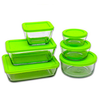 KITCHEN CLASSICS 12PC GLASS STORAGE FOOD CONTAINER SET W/ LID 12 PIECE