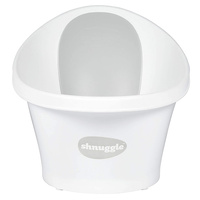 SHNUGGLE BABY BATH TUB W/ BACKREST + BUM BUMP SUPPORT + PLUG - WHITE