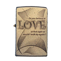 Zippo Do you Believe in Love Satin Chrome Finish Cigar Cigarette Lighter