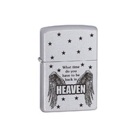 Zippo What Time Satin Chrome Finish Cigar Cigarette Lighter