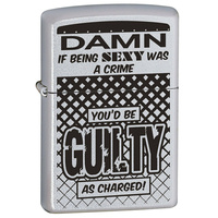 Zippo Damn If Being Sexy Satin Chrome Finish Cigar Cigarette Lighter