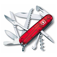 Victorinox Swiss Army Knife Hunstman Multi-Tool | 15 Tools Red Translucent