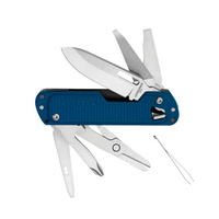 LEATHERMAN FREE T4 MULTI-TOOL STAINLESS NAVY  | 12 TOOLS