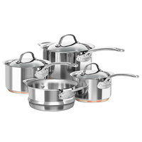 Chasseur Le Cuivre 4pc Stainless Steel Cookware Set | Saucepan Steamer Induction