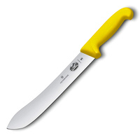 VICTORINOX FIBROX WIDE TIP BUTCHER BULLNOSE 10" / 25CM KNIFE YELLOW 5.7408.25