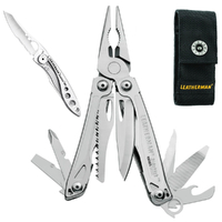 Leatherman Sidekick Stainless Multi-Tool + Sheath + Skeletool KBX