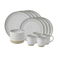 Royal Doulton ED Ellen DeGeneres 16pc Brushed Glaze Soft White Dinner Set of 16