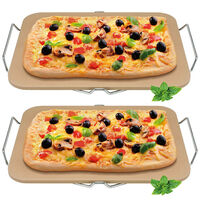 NEW 2PK AVANTI 38CM PIZZA BAKING STONE W/ RACK OVEN BBQ BAKING STONE