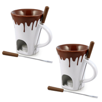 New Swissmar Nostalgia 8pc Fondue Set 8 Piece Mug Set of 2