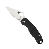Spyderco Para 3 G-10 Plain Blade Folding Knife Black YSC223GP