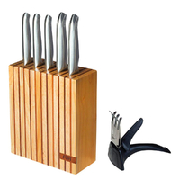 Furi Pro Wood 7 Piece Knife Block Set | 7pc Japanese Stainless Steel