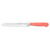 Wusthof Classic Serrated Utility 14cm Knife | Coral Peach