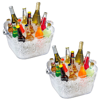 Serroni Square Party Tub Clear Set of 2 | 16.6 Litre