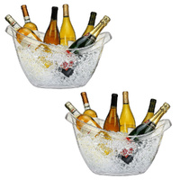 Serroni Jumbo Party Tub Clear Set of 2 | 10 Litre