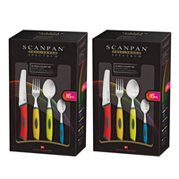 New SCANPAN Spectrum COLOUR 32 Piece Kitchen Cutlery Set 32pc