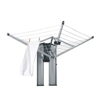 BRABANTIA WALL FIX FOLD AWAY CLOTHES LINE 24MM W/ STORAGE BOX MOUNT