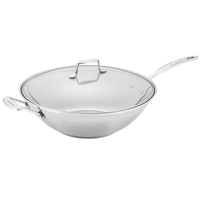 NEW SCANPAN 36CM STAINLESS STEEL IMPACT COVERED WOK W/ LID