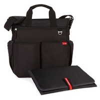 New SKIP HOP Duo Signature Nappy Diaper Baby Bag + Changing Mat BLACK SkipHop SAVE!
