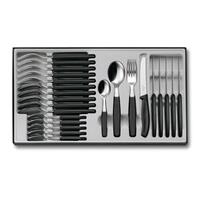 Victorinox 24pc Steak Knife Table Cutlery Set 24 Piece | Black Made in Switzerland 