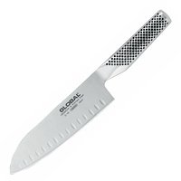 Global G-80 Santoku 20cm Knife Granton Edge Blade | Made in Japan