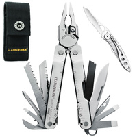 LEATHERMAN SUPERTOOL 300 STAINLESS MULTI-TOOL & NYLON SHEATH & SKELETOOL KBX