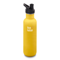 KLEAN KANTEEN CLASSIC 27OZ 800ML LEMON CURRY YELLOW BPA FREE WATER BOTTLE