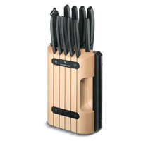 Victorinox 11 Piece Classic Cutlery Block Set | 11pc Beechwood/Black