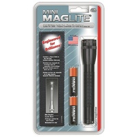 NEW MAGLITE 2AA CELL BLACK FLASHLIGHT WITH POUCH MADE IN USA