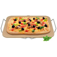 NEW AVANTI 38CM PIZZA BAKING STONE W/ RACK OVEN BBQ BAKING STONE