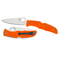 Spyderco Endura 4 Lightweight Orange Flat Ground | Plain Blade YSC10FPOR