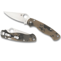 Spyderco Para Military 2 G-10 Camo - Plain Blade Folding Knife YSC81GPCMO2