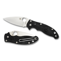 Spyderco Manix 2 Lightweight Black - Plain Blade Folding Knife | YSC101PBK2