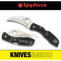 New SPYDERCO TASMAN SALT H1 LIGHTWEIGHT Plain Blade Knife BLACK C106PBK Save!