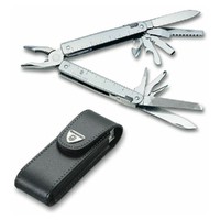 Victorinox Stainless Swiss Tool Multi-Tool + Leather Pouch 35200