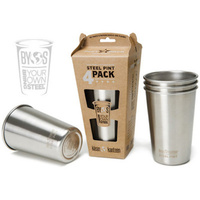 KLEAN KANTEEN 16oz 473ml PINT CUP 4 PACK Stainless Steel Stackable Dishwasher Safe BPA Free