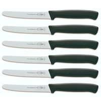 F DICK FDICK MICRO SERRATED UTILITY STEAK KNIVES KNIFE TOMATO BLACK X 6