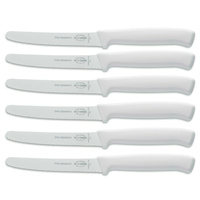 F DICK FDICK MICRO SERRATED UTILITY STEAK KNIVES KNIFE TOMATO WHITE X 6