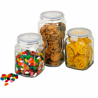 Glasslock Tempered Glass 3pc Storage Canister Set With Lid | 28034