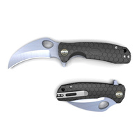 Honey Badger YHB1101 Claw Large Plain Blade Folding Pocket Knife - BLACK