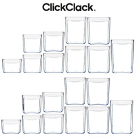 NEW CLICKCLACK 20pc AIR TIGHT PANTRY STARTER CONTAINER SET 20 PIECE