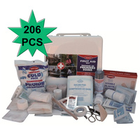 206pc Emergency FIRST AID KIT Water Tight Plastic Case Medical Travel Set Workplace Family Safety