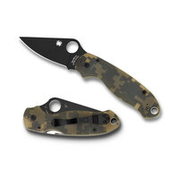 Spyderco Para 3 Camo Handle - Plain Black Blade Folding Knife | YSC223GPCMOBK