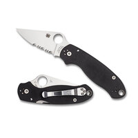 Spyderco Para 3 Combo Blade Folding Knife Black Handle | YSC223GPS