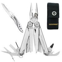 Leatherman Wave Plus + Stainless Steel Multi-Tool + Nylon Sheath + Skeletool KBX