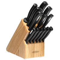 SCANPAN 14PC MICROSHARP KNIFE BLOCK SET 14 PIECE KNIVES SHARPENING STEEL